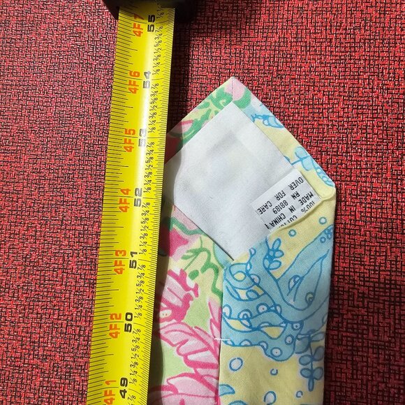 VTG Y2K Lilly Pulitzer Patchwork Tie Floral & Oceanic Print White Label Preppy - Picture 8 of 9